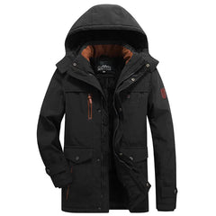 Wasserdichter Parka Wintermantel Kapuzenjacke in Schwarz