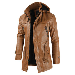 Leder Winterjacke für Männer in Hellbraun