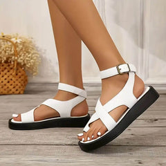 Rosalie | Elegante Damen Sandalen Zehensteg Design in Weiß