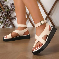 Rosalie | Elegante Damen Sandalen Zehensteg Design in Beige
