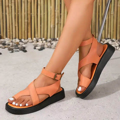 Rosalie | Elegante Damen Sandalen Zehensteg Design in Orange