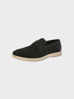 Karl – Wildleder Loafer Herren Klassisch Weich Bequem in Schwarz