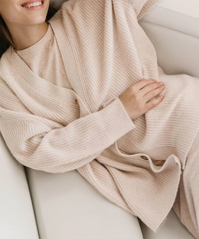 Damen Gerippt Knopf Daunen Strickjacke | Übergröße
