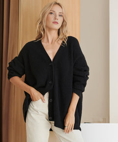 Damen-Cardigan mit Knopfleiste | Lässig in Schwarz