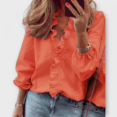 Sarah – Elegante Bluse mit besonderem Charakter in Orange