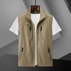 Amaury - Elegante ärmellose Herrenweste in Khaki
