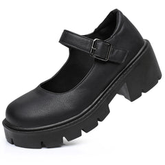 Nadine | Klassische Mary Jane Dirndl Schuhe in Mattschwarz