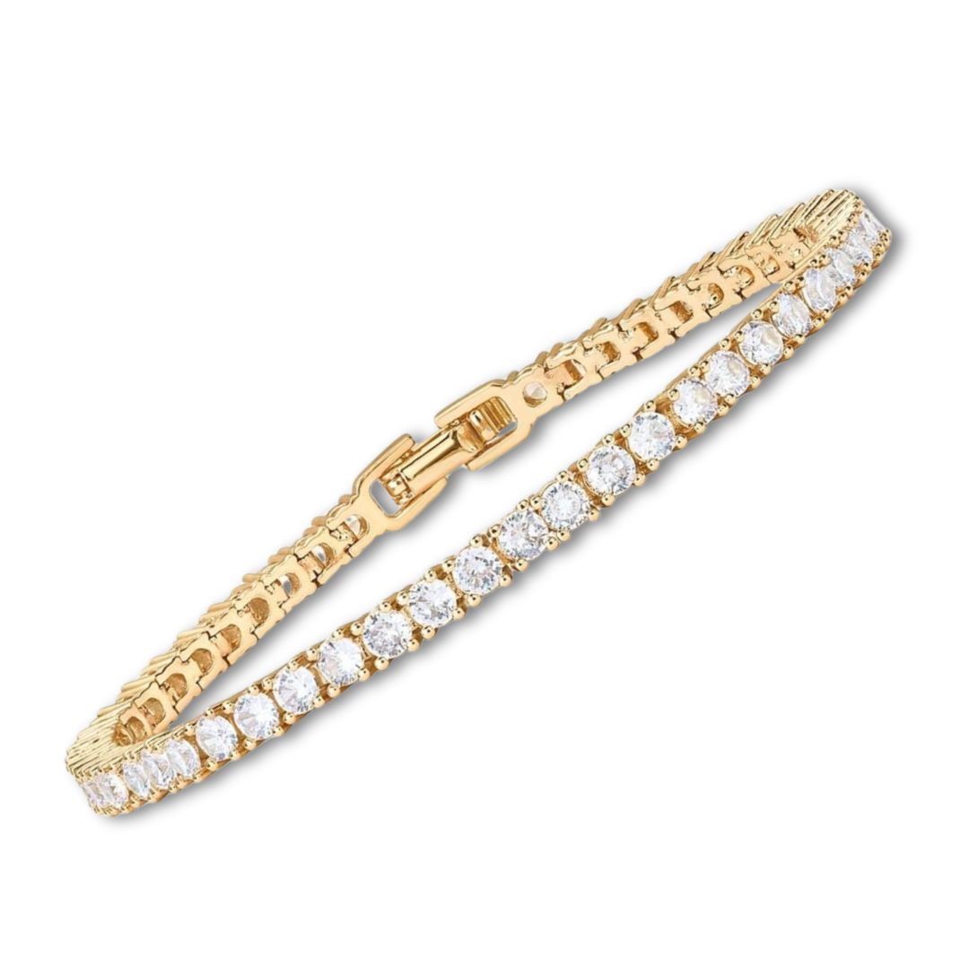 Anja - Goldenes Tennisarmband