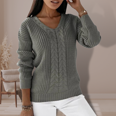Strickpullover mit V-Ausschnitt für Frauen