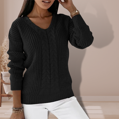 Strickpullover mit V-Ausschnitt für Frauen