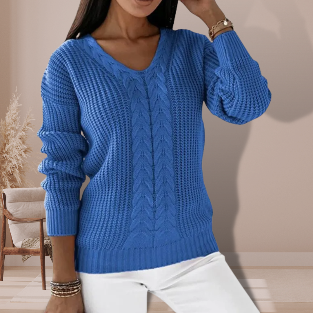 Strickpullover mit V-Ausschnitt für Frauen