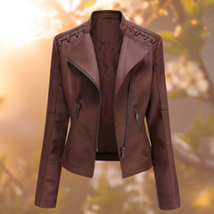 DEBY- Die stylische und einzigartige Lederjacke in Dunkelbraun