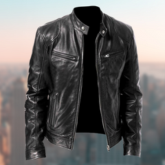 Karl - Die Stylische Und Einzigartige Lederjacke in Schwarz