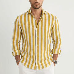 Scott | Herren Gestreiftes Button-Down Hemd in Gelb