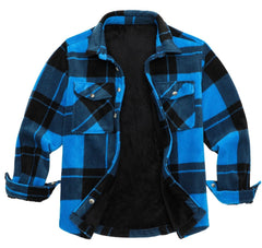 David | Stylische Holzfäller-Jacke Herren robust & warm in Hellblau