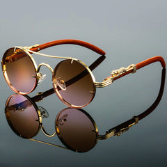 Pia | Auffallende Unisex-Sonnenbrille in Braun