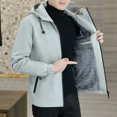 Xander - 2025 Mode Jacke mit Kapuze Windjacke in Khakifarben