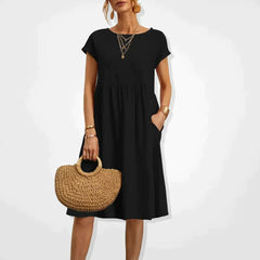 Anabella - Bequemes Sommerkleid mit Taschen in Schwarz