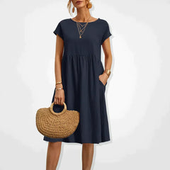 Anabella - Bequemes Sommerkleid mit Taschen in Dunkelblau