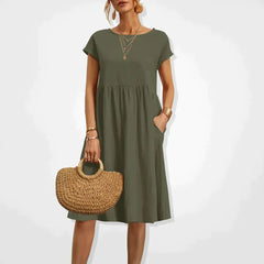 Anabella - Bequemes Sommerkleid mit Taschen in Grün