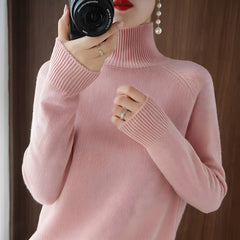 Nerys - Rollkragenpullover in Rosa