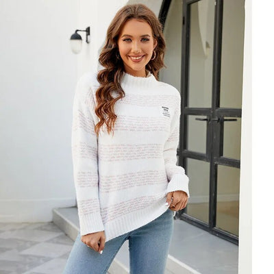 Streifen-Punkt-Pullover