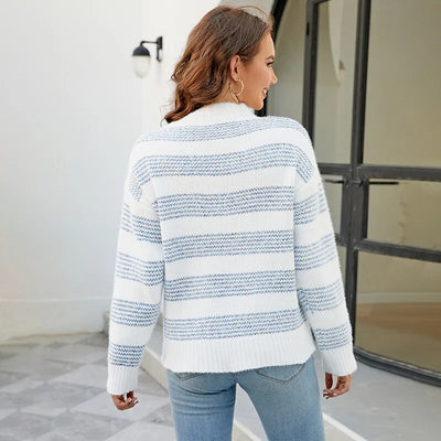 Streifen-Punkt-Pullover