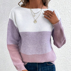 Birte | Vielseitiger Langarm Strickpullover in Lila