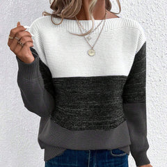 Birte | Vielseitiger Langarm Strickpullover in Schwarz