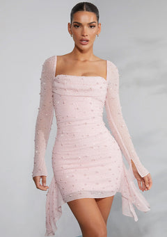 Alessia - Langärmliges Minikleid in Rosa