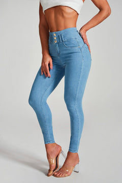 Lea - Hochtaillierte Skinny Jeans für Damen in Blau