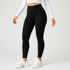 Lea | Dehnbare Winterleggings in Schwarz