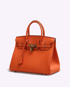 Große Damen-Lederhandtasche | Luxus trifft auf Funktionalität in Orange