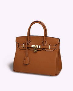 Große Damen-Lederhandtasche | Luxus trifft auf Funktionalität in Braun