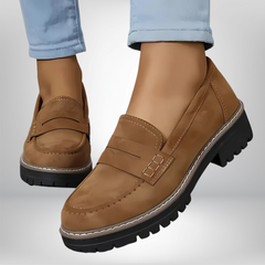 Delphine | Bequeme Leder Loafer in Braun