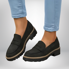 Delphine | Bequeme Leder Loafer in Schwarz