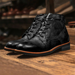 Klassische Herren Lederstiefel in Schwarz