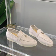 Leila- Wildleder Loafers Damen in Aprikose