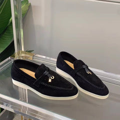Leila- Wildleder Loafers Damen in Schwarz