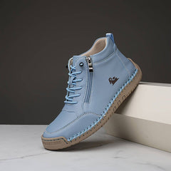Leni™ - Ergonomische Ledersneaker in Himmelblau
