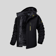 Theodor | Technische Winterjacke für Herren Fleecefutter in Schwarz