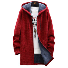 Quinn - Strickjacke mit Kapuze in Rot