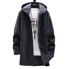 Quinn - Strickjacke mit Kapuze in Dunkelgrau