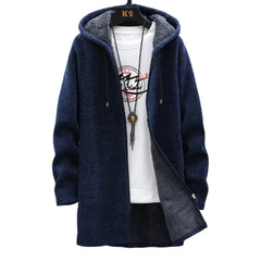 Quinn - Strickjacke mit Kapuze in Blau
