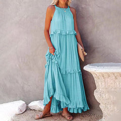 Agatha - Stilvolles langes Kleid in Hellblau