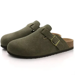 Enrico – Retro-Herren-Clogs – Outdoor-Slipper in Armeegrün