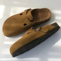 Enrico – Retro-Herren-Clogs – Outdoor-Slipper in Dunkelbraun