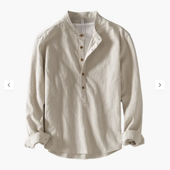 Lino | Luftiges Sommer-Hemd aus Leinenmix mit Knopfleiste in Beige