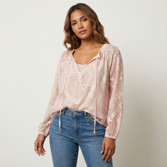 Luftige Spitzenbluse mit bohemian Ausstrahlung - Kelly in Rosa