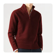 Wade - Rollkragenpullover - Halbreißverschluss-Stil in Rot